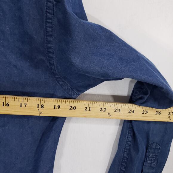 Louis Phillipe Tailored Fit Shirt Mens Medium Blue Long Sleeve Preppy Button Up - Picture 10 of 16